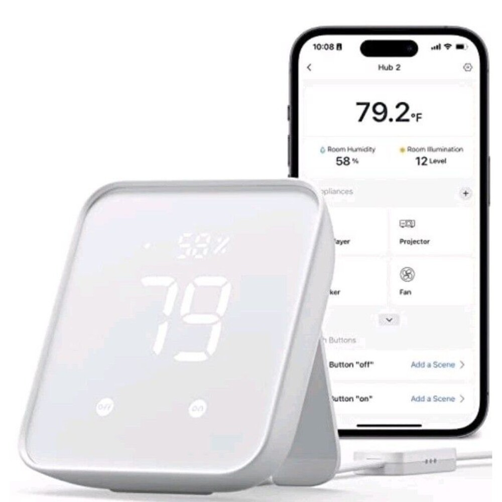 SwitchBot Hub 2 (2nd Gen), work as a WiFi Thermometer Hygrometer, Remote Control